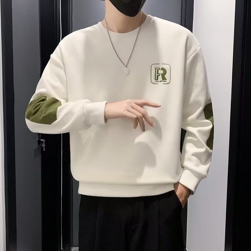 1506/QA0190/P36印花秋冬卫衣男春秋季韩版新款圆领宽松上衣图片