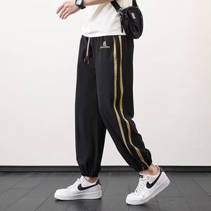 1506/QA740/P26宽松休闲裤男潮流百搭裤子夏季坠感阔腿拖地长裤图片