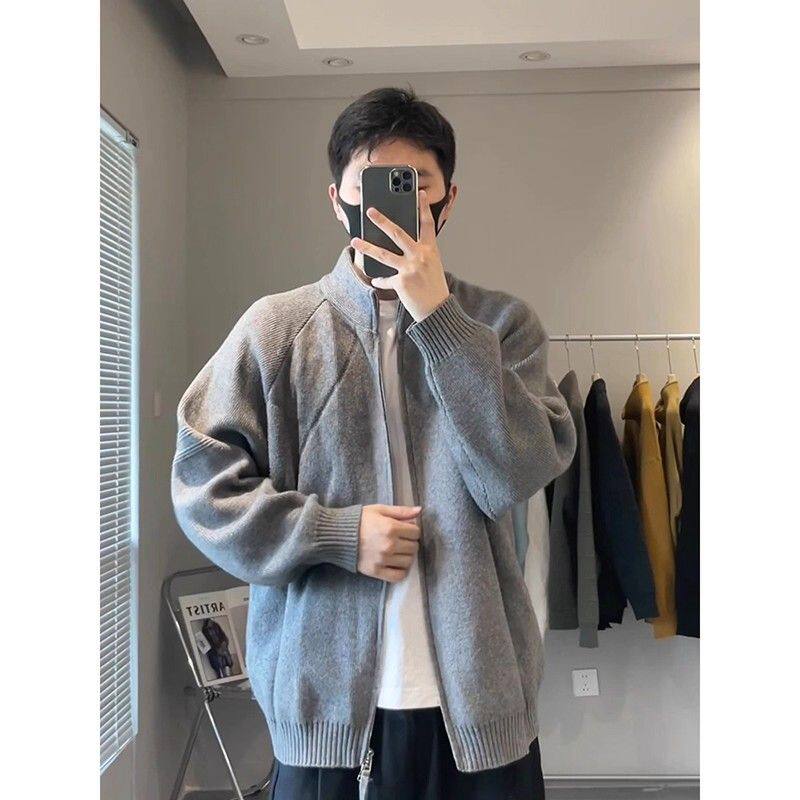 1506/QL1020/P62美式复古廓形外套男初秋针织衫1图片