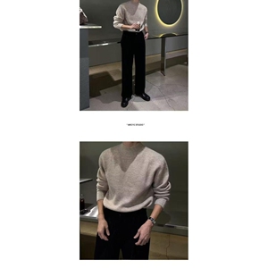 1506/QM8280/P51秋冬新款开衫毛衣休闲V领针织衫男纯色外套图片