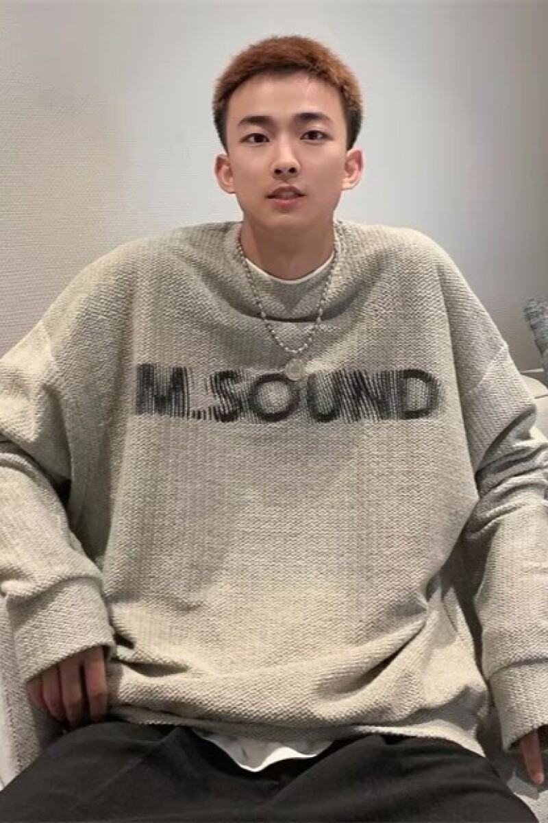 1506/Q88020/P34麻灰色圆领卫衣男女2025秋季新款字母印花百搭1,男装卫衣,星座1506