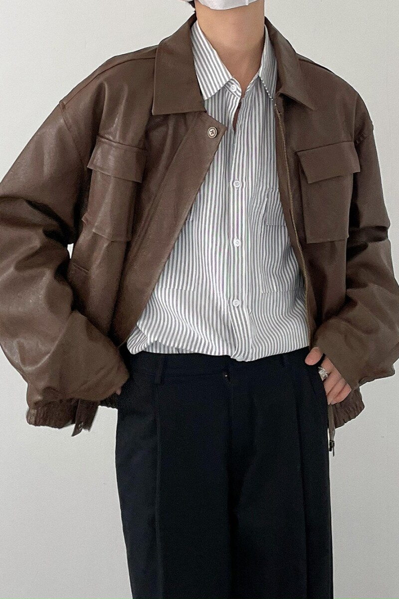 1506/QW6370/P70痞帅Pu皮衣潮牌垫肩皮夹克男机车服秋冬高街外套1,男装皮衣,星座1506