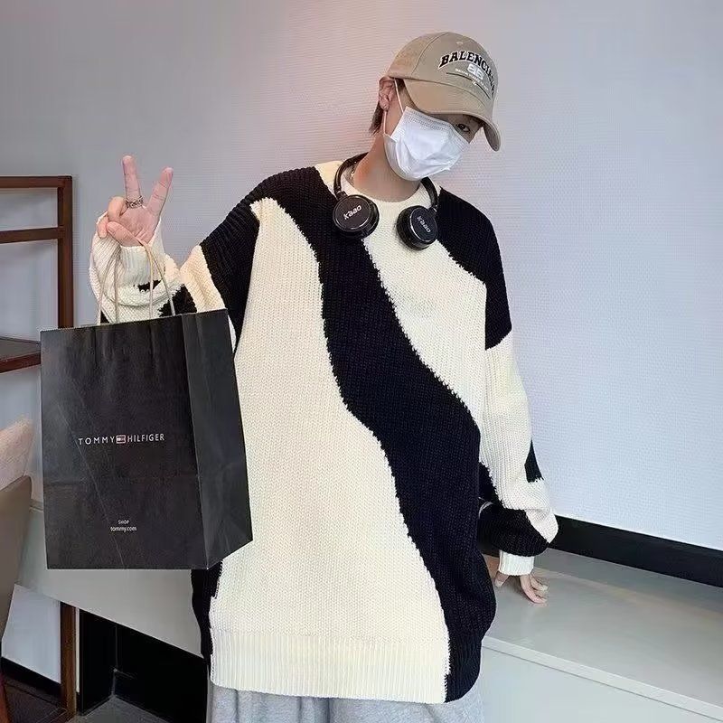 1506/QYM080/P42冬季日系打底衫复古慵懒线衣宽松针织衫外套1,男装T恤,星座1506