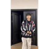 1506/MM151/P62马海毛扎染毛衣男款秋冬季美式加厚针织衫外套1，男装针织衫/毛衣，星座1506