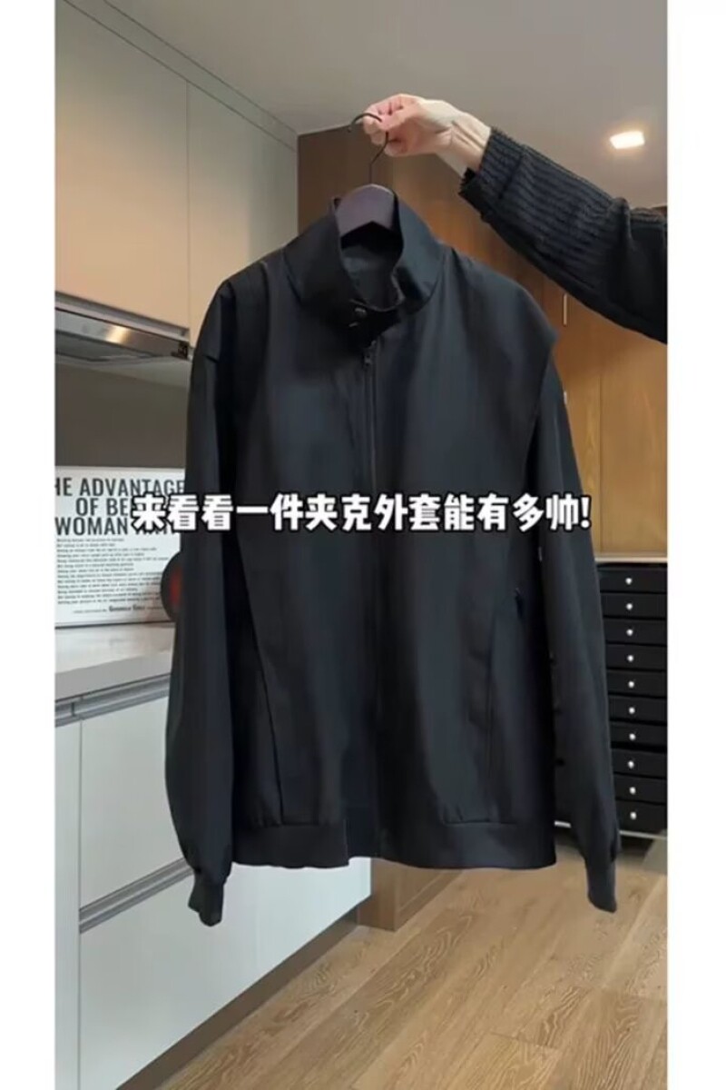 1506/QWT580/P64男士秋百搭棒球领飞行服立领防风抗皱拉链夹克1,男装夹克,星座1506