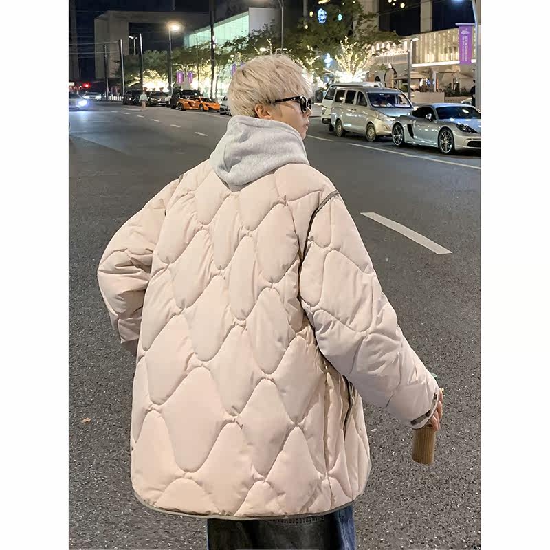 1506/MY108/P85葫芦格街头立领宽松菱形格男女棉衣美式棉服外套,男装棉衣,星座1506