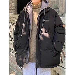 1506/Q6180/P69棉衣男冬季加厚保暖棉服外套假两件连帽棉服2图片