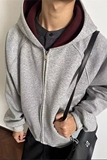 1506/QR-J7400/P59新款卫衣港风宽松简约连帽卫衣开衫男女同款，男装卫衣，星座1506