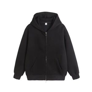 1506/QW1040/P46重磅连帽开衫卫衣男女同款春秋款潮牌夹克1图片