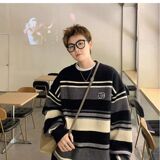 1506/QRXMY725鹿毛绒0/P51春秋圆领套头针织衫潮牌宽松日系，男装针织衫/毛衣，星座1506