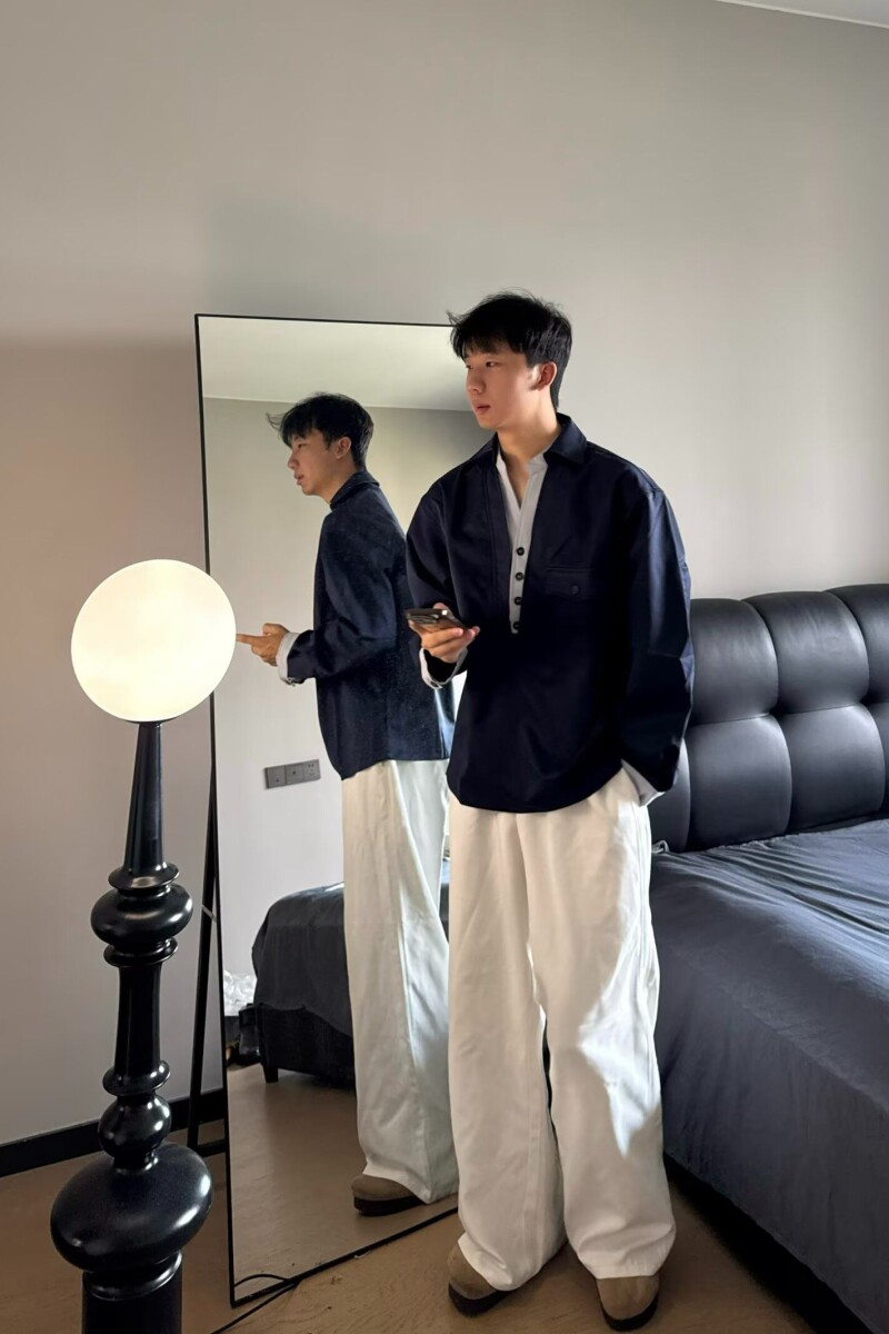 1506/QJ490/P48日系工装衬衫男长袖秋款宽松休闲衬衣外套上衣ins,男装衬衫,星座1506