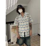 1506/QC1520/P46复古衬衫男夏装学生宽松新款男装上衣外穿，男装衬衫，星座1506
