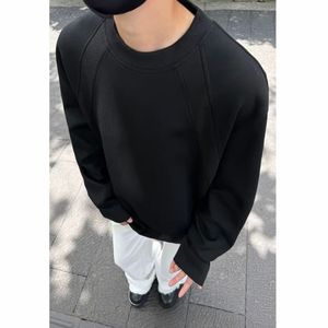 1506/QCX 740/P30嘿马七作美式复古夏季男款休闲圆领分割长袖上衣图片