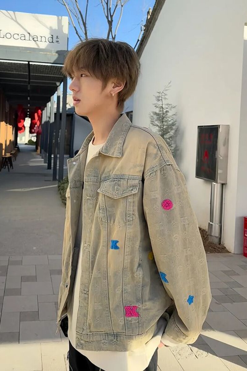 1506/Q18450/P71原版质量黄泥色2025年炸街牛仔上衣夹克男女,男装工装外套,星座1506