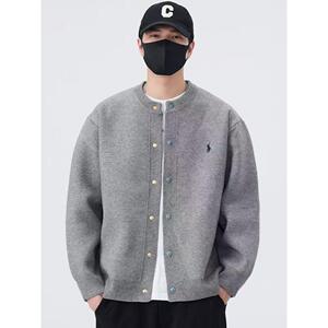 1506/Q50160/P74绿松石棒球服外套新款简约针织开衫夹克男2图片