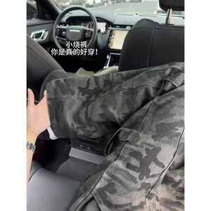 1506/QA0870/P47迷彩牛仔裤男秋季新款潮牌穿搭伐木工装直筒裤图片