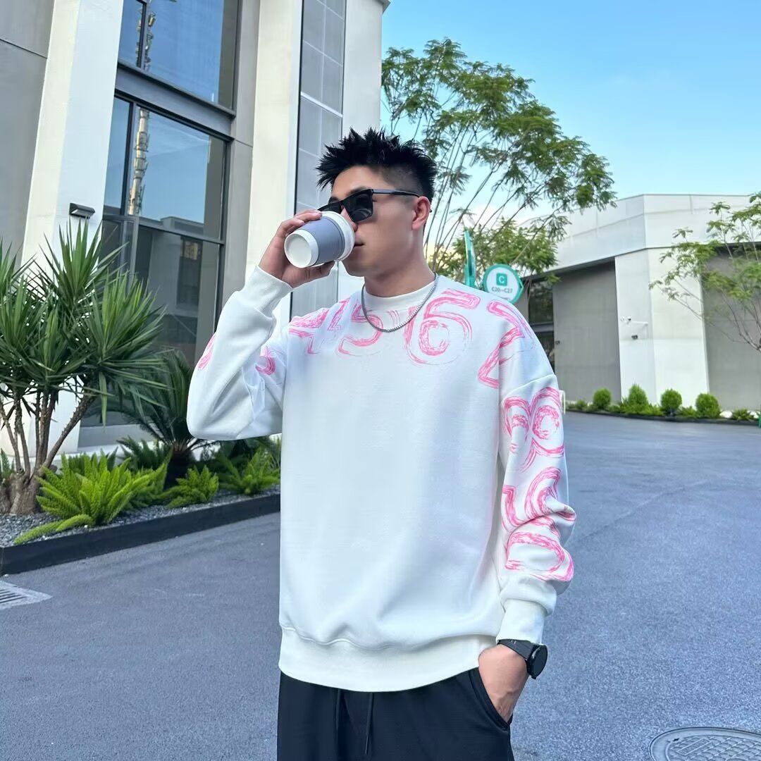 1506/QD3370/P41秋冬重磅时尚百搭印花宽松卫衣男潮圆领长袖潮ins,男装卫衣,星座1506