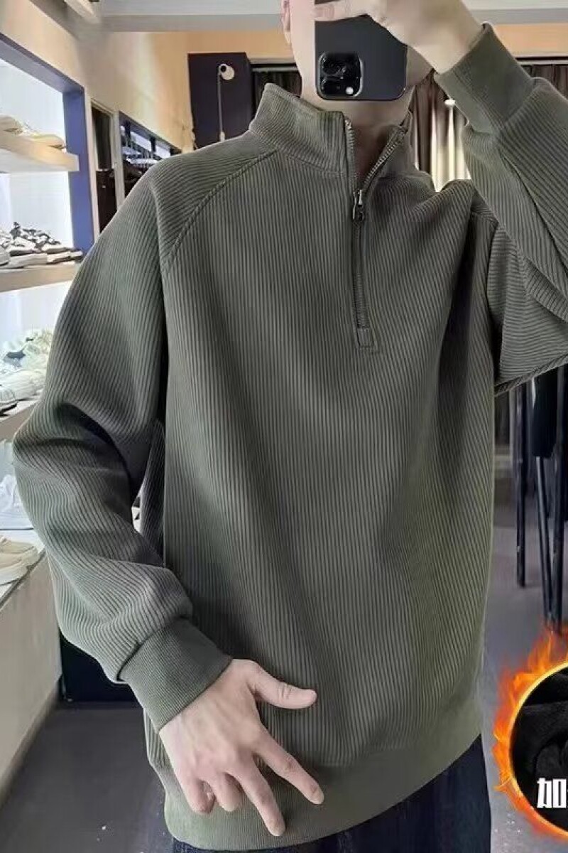 1506/QJA1600/P42肌理感重磅加绒半拉链卫衣男春秋新款外套上衣1,女装短外套,星座1506