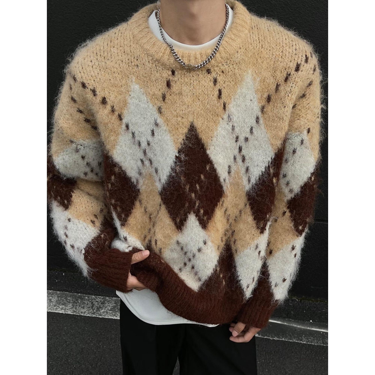 1506/QV110/P52圆领毛衣针织衫男潮牌帅气秋冬季打底衫，男装T恤，星座1506