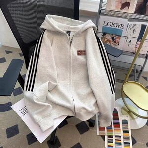 1506/QRL6200/P57卫衣男连帽春秋季港风宽松潮牌印花百搭外套2图片