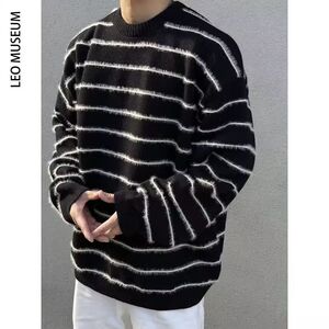 1506/Q71450/P41条纹长袖秋季新款宽松百搭圆领上衣潮图片