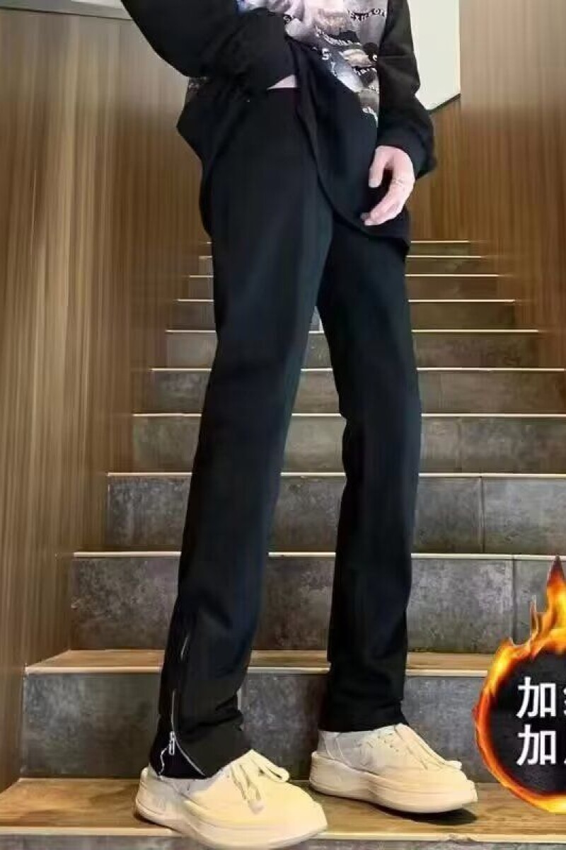 1506/Q3250/P37侧边拉链牛仔裤男设计感小众修身微喇裤1,男装牛仔裤,星座1506