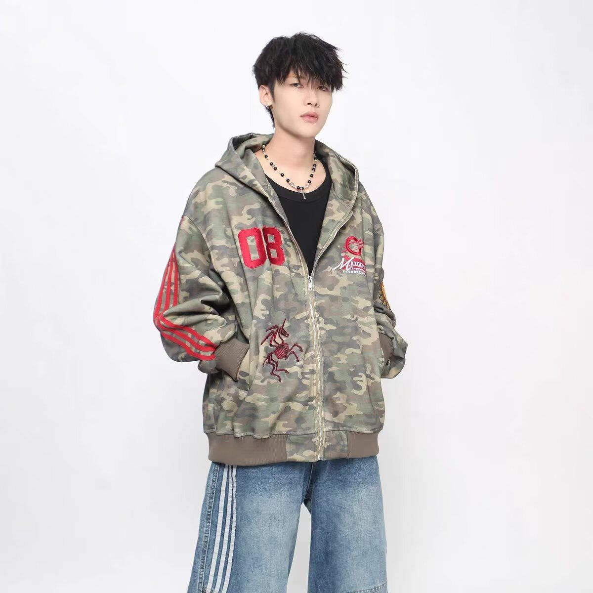 1506/QDX2030/P72美式连帽卫衣男潮牌秋季宽松休闲重磅痞帅上衣服,男装卫衣,星座1506
