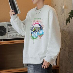 1506/QRXW11610/P41潮流机圆领卫衣男卫衣美式休闲无帽卫衣外套图片