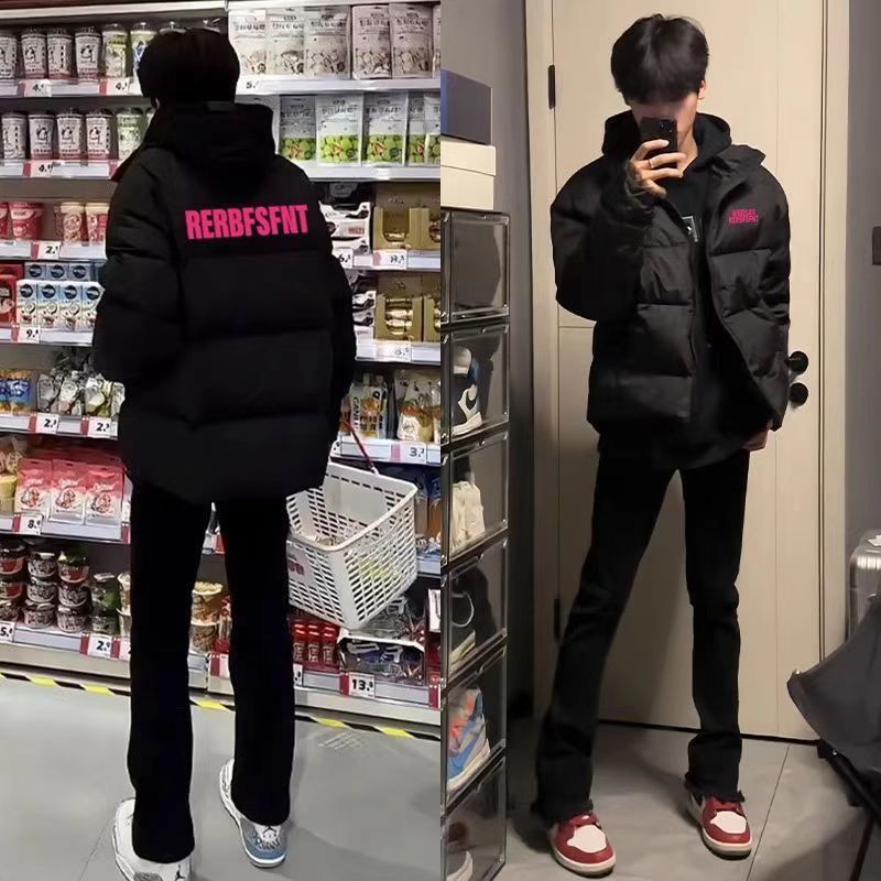 1506/QM2920/P63字母印花棉服男款冬季加厚潮牌棉衣1,男装棉衣,星座1506
