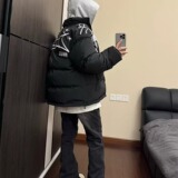 1506/Q88310/P72原创美式蜘蛛网刺绣秋冬夹棉男女宽松潮流外套2，女装短外套，星座1506