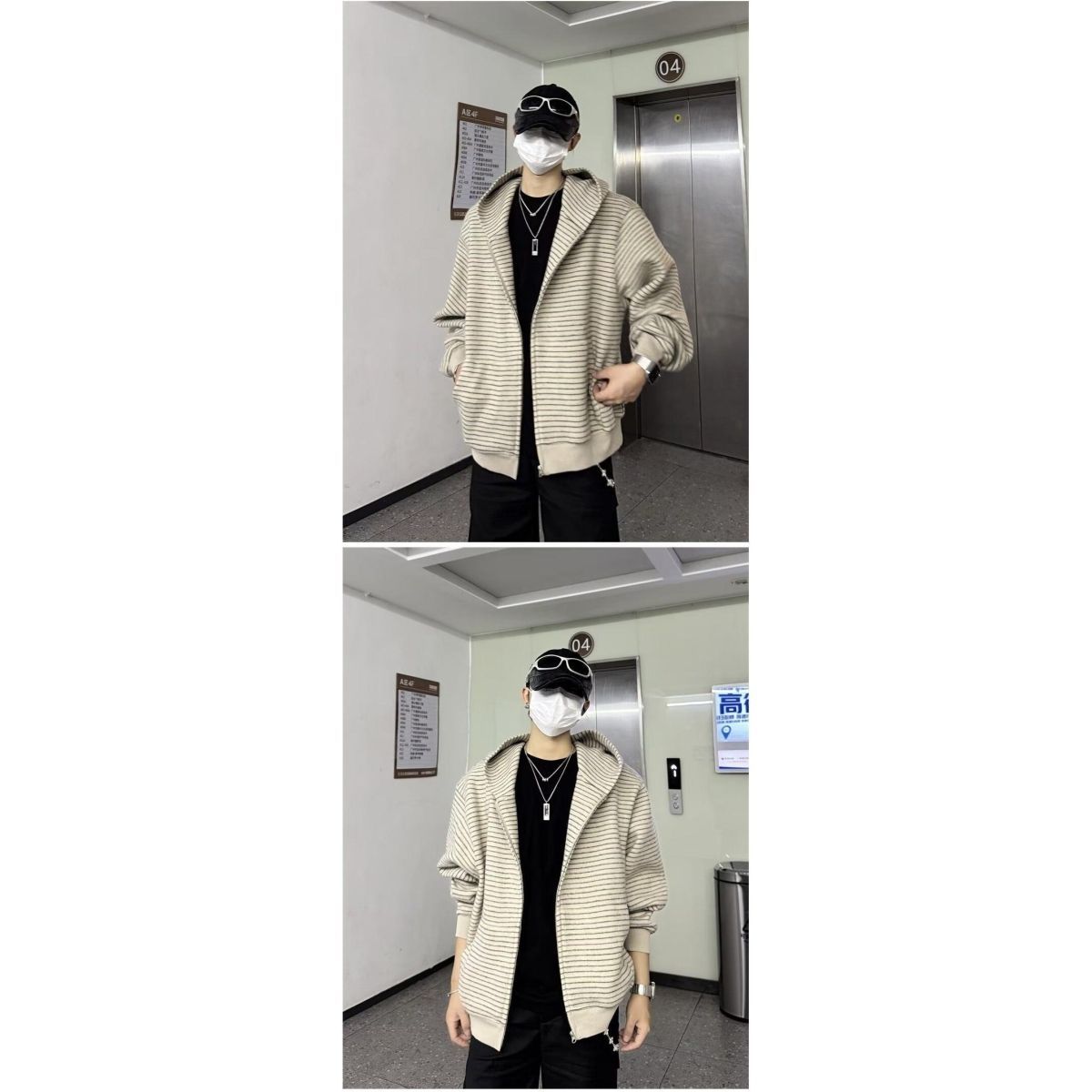 1506/QCL-YT070/P66新款卫衣港风宽松简约连帽卫衣开衫男女同款,男装卫衣,星座1506