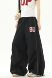 1506/QFY1310/P48美式字母反光条休闲裤秋季速干运动长裤子2025潮，女装休闲裤，星座1506