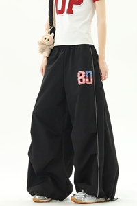 1506/QFY1310/P48美式字母反光条休闲裤秋季速干运动长裤子2025潮图片