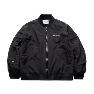 1506/QJ2050/P70户外复古飞行员夹克情侣宽松棒球服工装外套男潮图片