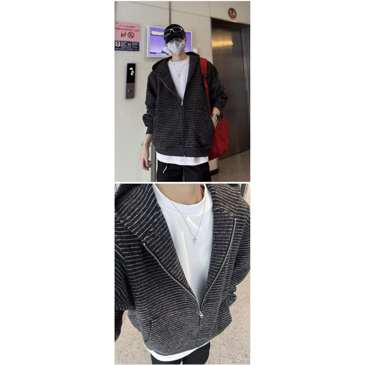 1506/QCL-YT070/P66新款卫衣港风宽松简约连帽卫衣开衫男女同款,男装卫衣,星座1506