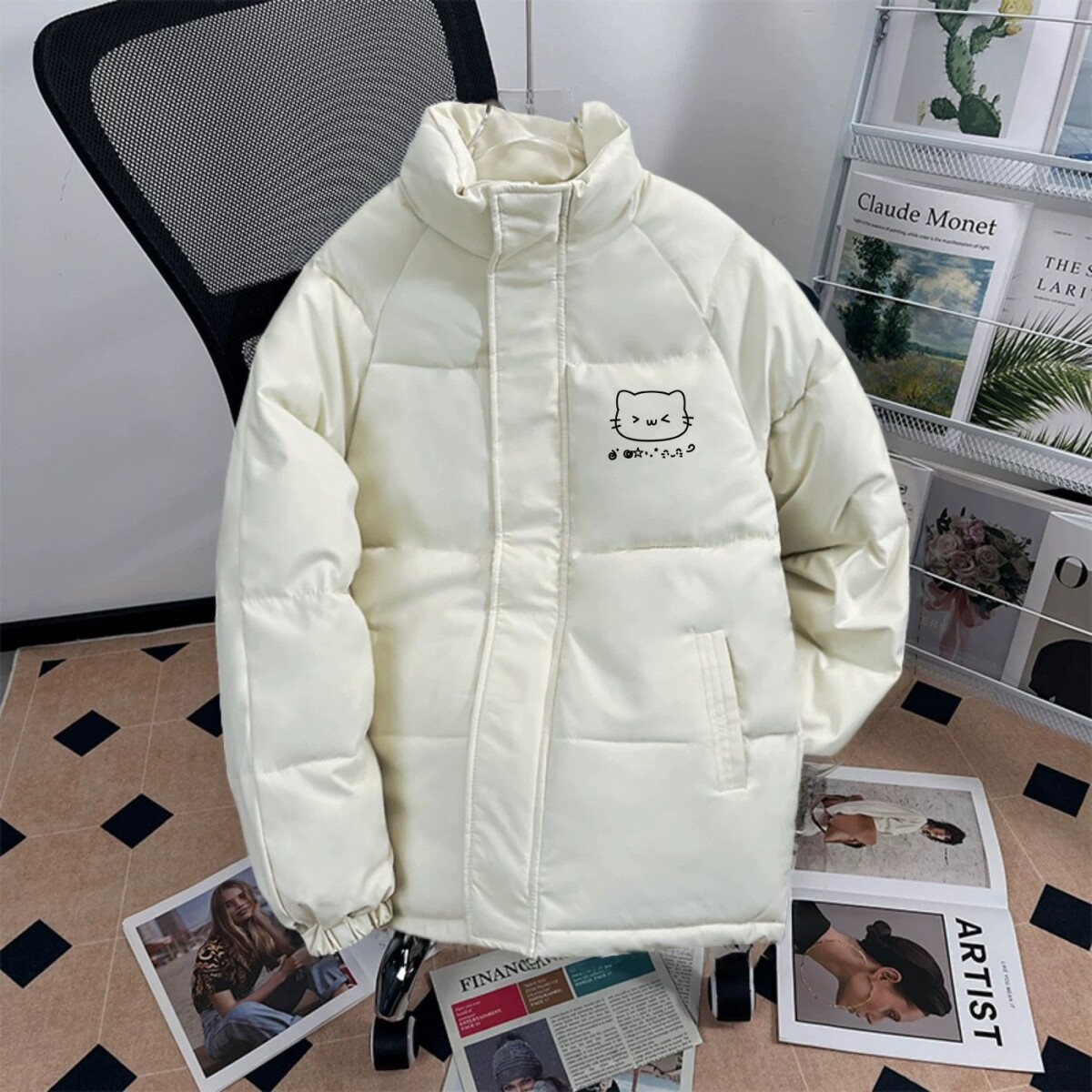1506/QY2930/P63冬季新款韩版男女立领宽松加厚外套1,女装短外套,星座1506