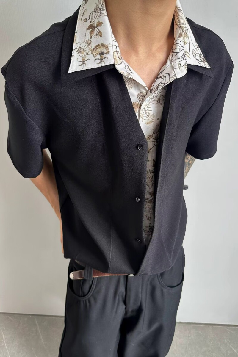 1506/QJ420/P46翻领短袖polo衫男潮牌夏季t恤2025百搭体恤上衣,男装T恤,星座1506
