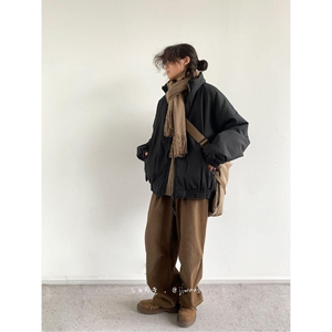 1506/QJ560/P73立领棉服冬季加厚保暖复古宽松百搭棉衣外套1图片