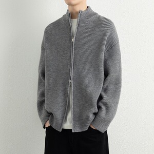 1506/QD950/P53秋季新款休闲潮流秋冬男士双开拉链针织衫外套2图片