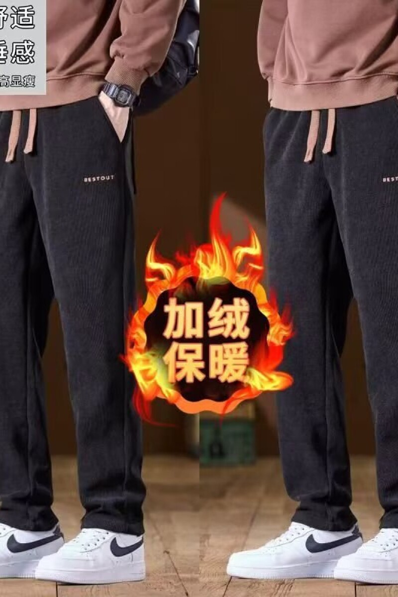 1506/QK180加绒0/P32秋冬美式潮牌宽松加绒加厚灯芯绒休闲裤,男装卫衣,星座1506