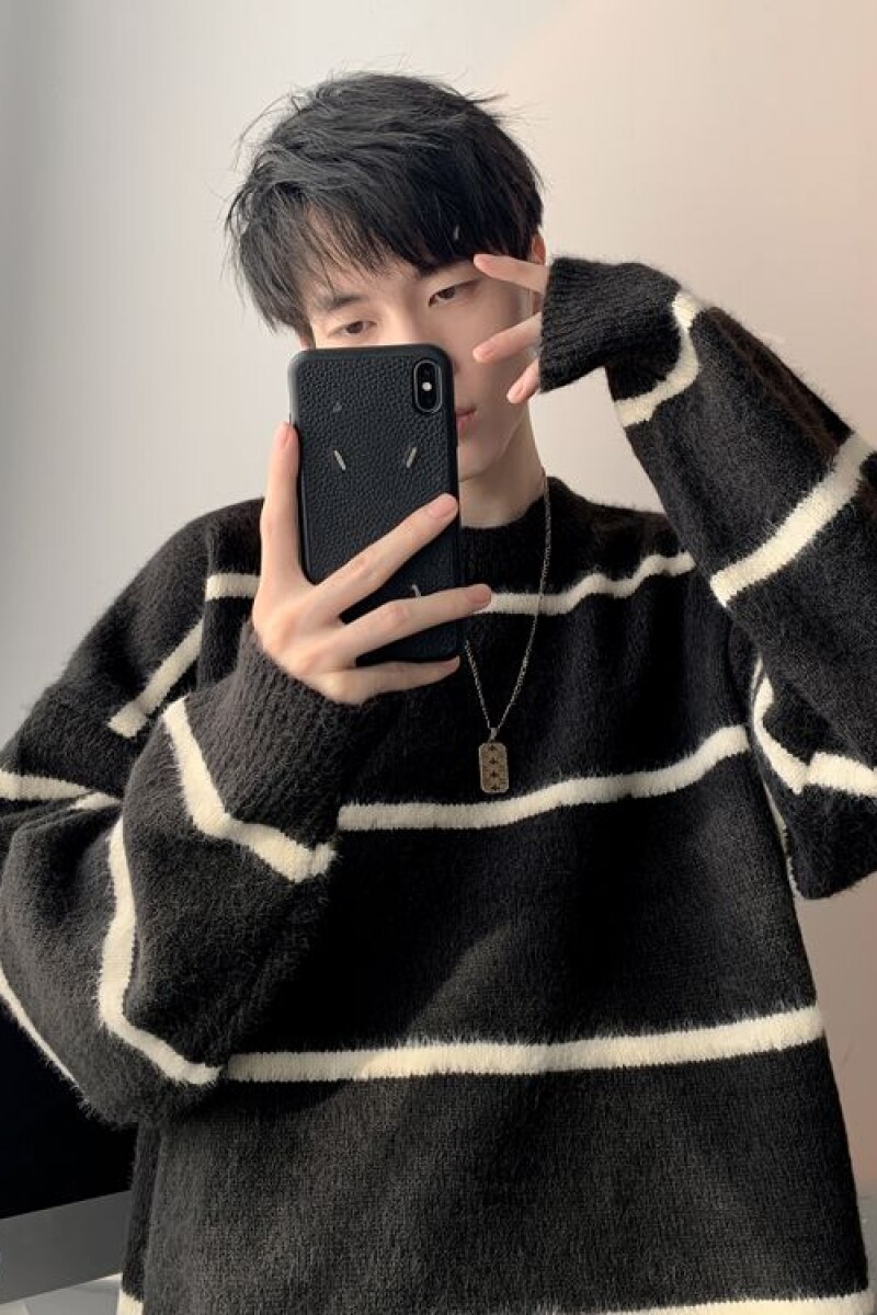 1506/QM030/P53男士秋冬季美式潮牌高级感软糯毛绒针织衫外套1,男装针织衫/毛衣,星座1506