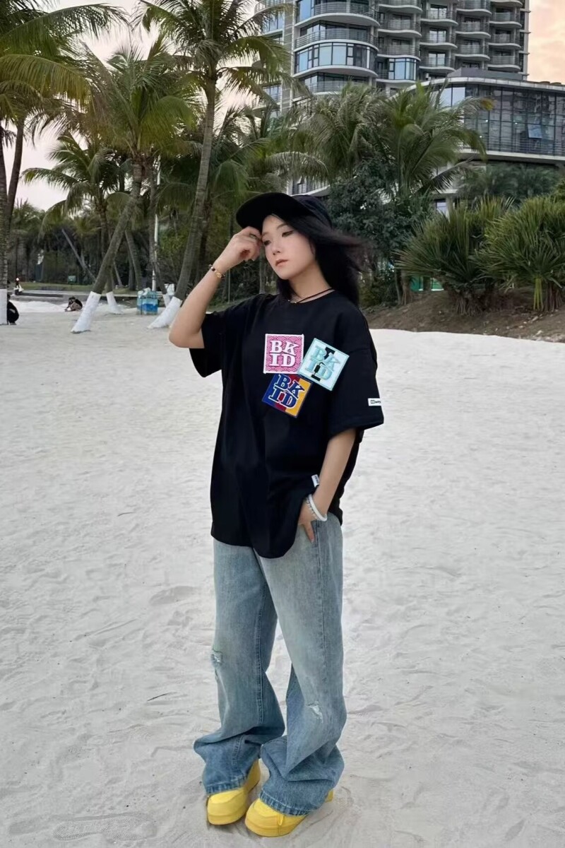 1506/QAT5110/P42贴标刺绣短袖T恤牌夏宽松五分袖潮流ins简约1,男装T恤,星座1506