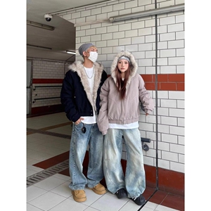 1506/Q2940/P102新款加厚加绒连帽棉衣冬装情侣棉服外套2图片