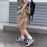 1506/QD450/P34日系大口袋工装直筒短裤男女同款潮牌休闲五分裤，男装牛仔裤，星座1506