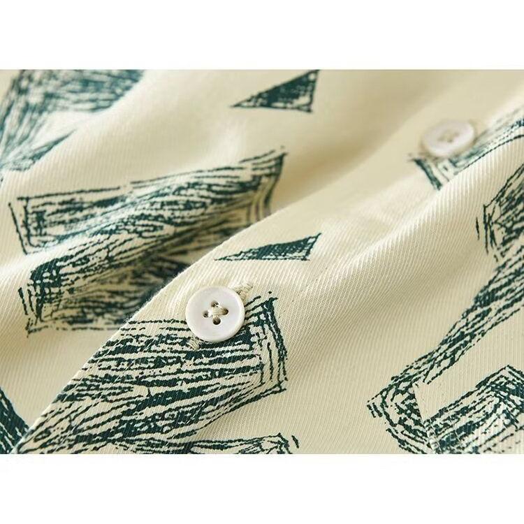 1506/QD30430/P36夏个性字母满印花衬衣翻领休闲宽松男短袖衬衫潮,男装T恤,星座1506