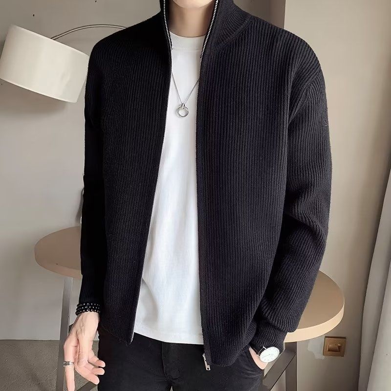 1506/Q16030/P56立领极简风拉链毛衣休闲复古男女开衫厚毛衣外1,男装针织衫/毛衣,星座1506