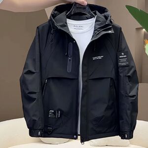 1506/Q76610/P70宽松连帽工装夹棉夹克冲锋衣小众款2图片
