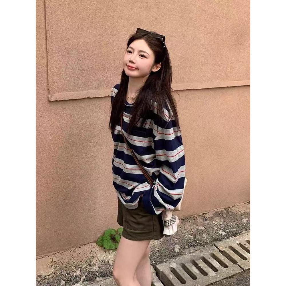 1506/Q10660/P42条纹长袖原版做法口袋小标2025年帅气男女卫衣,男装卫衣,星座1506
