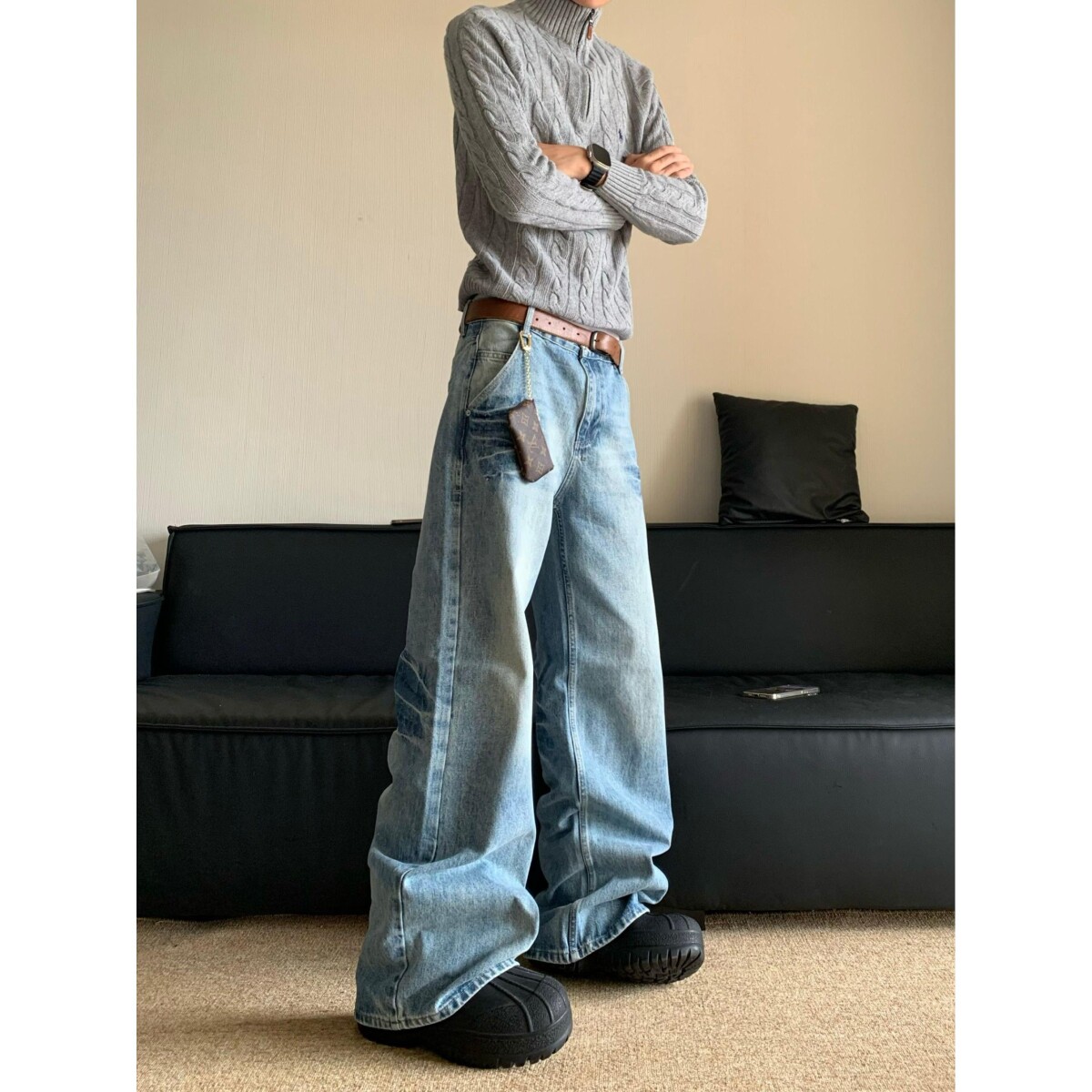 1506/QB1410/P48复古做旧牛仔裤男女夏季直筒宽松修身休闲裤,男装牛仔裤,星座1506