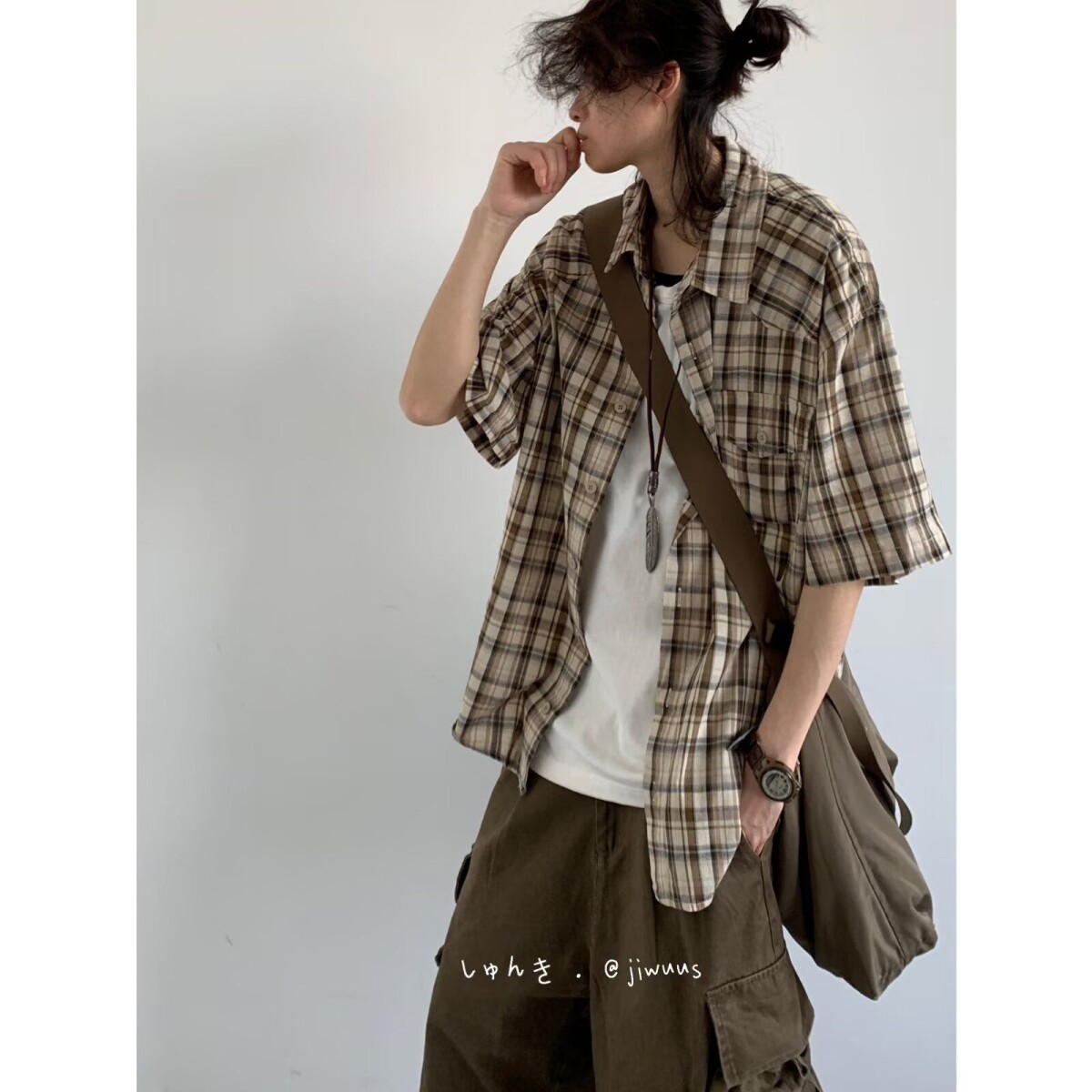 1506/QC1260/P40复古衬衫男夏装港风学生宽松新款男装上衣外穿，男装衬衫，星座1506